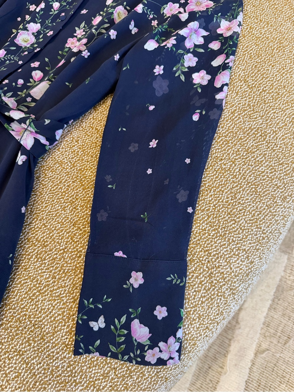 Hobbs London navy floral silk shirtdress - Picture 5 of 9